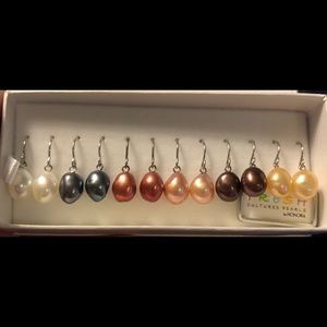 Honora Pearls Six Pair Earring Various Colors New